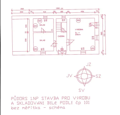 Prodej výrobních prostor, Bílé Podolí, 136 m2