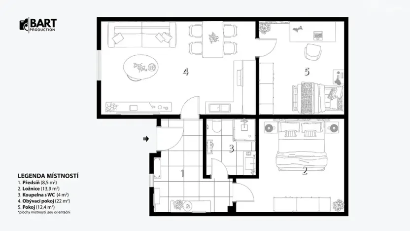 Pronájem bytu 3+kk, Brno, Elgartova, 69 m2