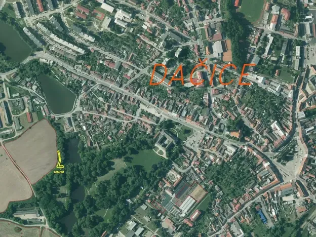 Dražba pozemku, Dačice, 326 m2