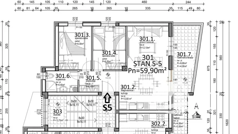 Prodej bytu 3+kk, Mandre, Chorvatsko, 45 m2