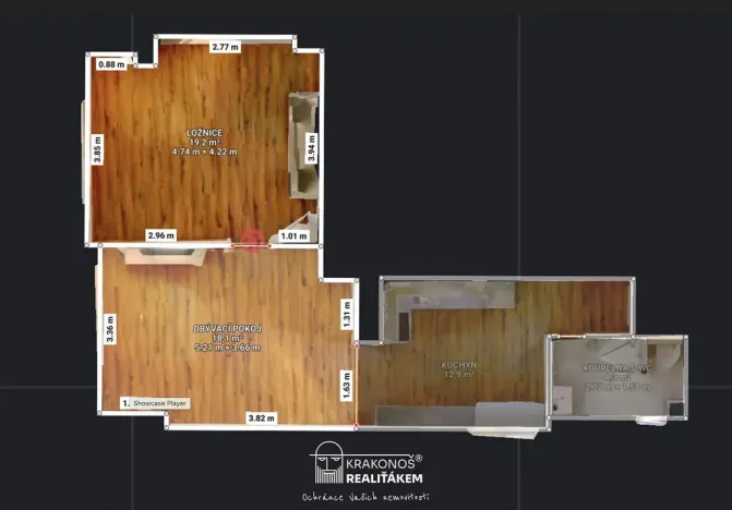 Pronájem bytu 2+kk, Hranice - Hranice I-Město, Pernštejnské náměstí, 53 m2