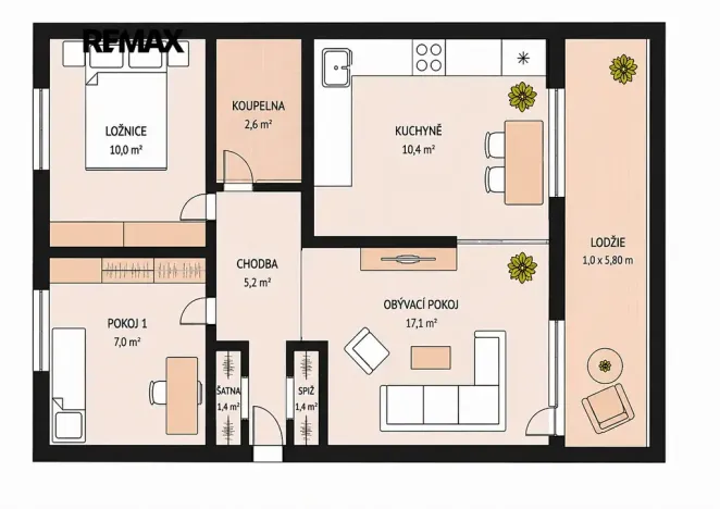 Prodej bytu 3+1, Praha - Prosek, Veltruská, 58 m2