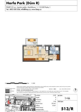 Prodej bytu 1+kk, Praha - Vysočany, Pod Harfou, 30 m2