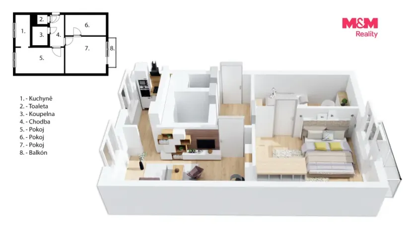Pronájem bytu 3+1, Nové Město nad Metují, Malecí, 57 m2