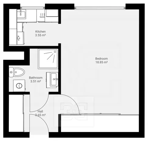 Pronájem bytu 1+kk, Praha - Troja, Krynická, 29 m2