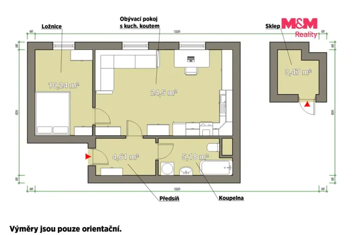 Pronájem bytu 2+kk, Plzeň - Jižní Předměstí, Karlova, 45 m2