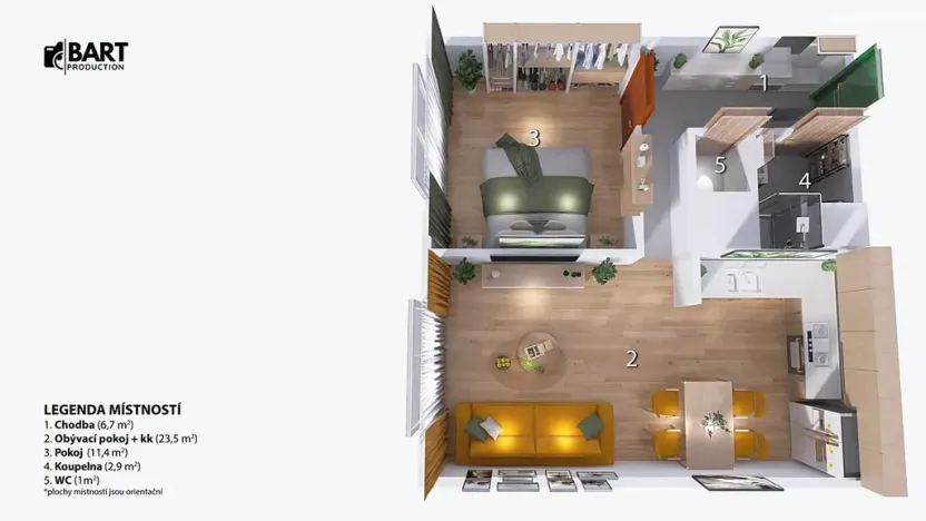 Prodej bytu 2+kk, Brno, Koniklecová, 49 m2