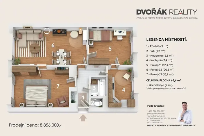 Prodej bytu 3+1, Praha - Braník, Branická, 65 m2