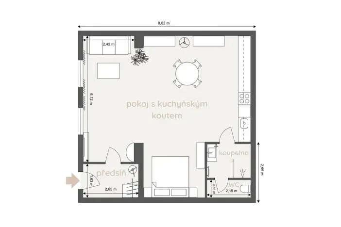 Prodej bytu 1+kk, Pardubice - Zelené Předměstí, Hronovická, 62 m2