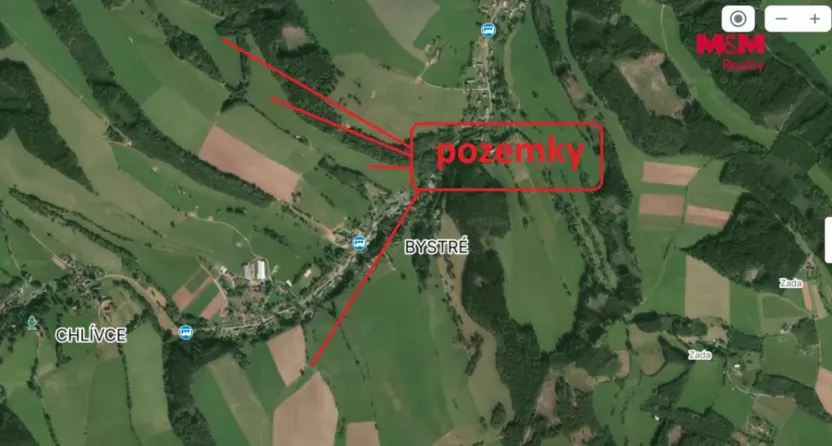 Prodej louky, Stárkov - Bystré, 56913 m2