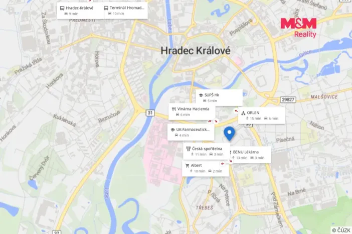 Pronájem bytu 2+kk, Hradec Králové - Nový Hradec Králové, Durychova, 49 m2