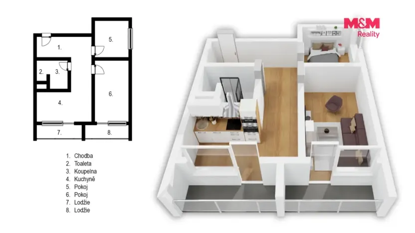 Prodej bytu 2+1, Brno - Žabovřesky, Luční, 50 m2
