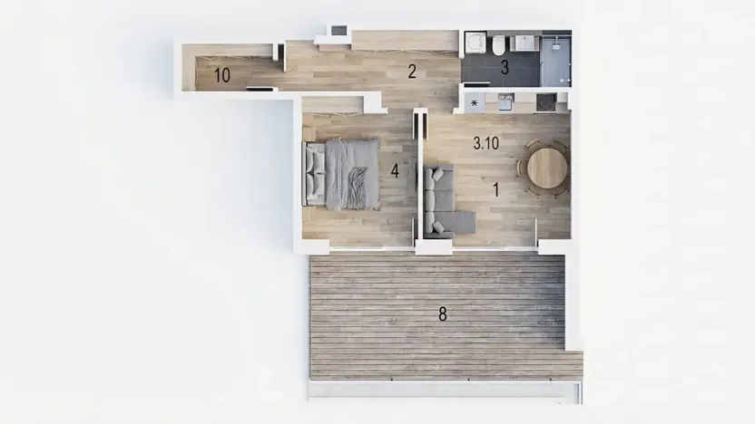 Prodej bytu 2+kk, Luhačovice, Zatloukalova, 53 m2
