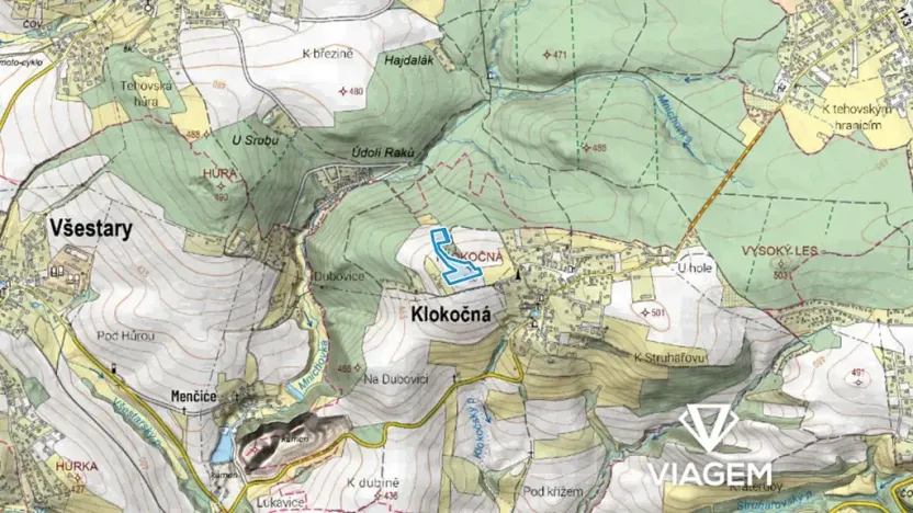 Prodej podílu pole, Klokočná, 1062 m2