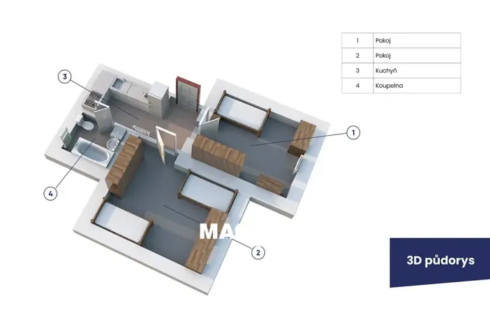 Pronájem bytu 2+1, Praha - Michle, Na dědinách, 50 m2