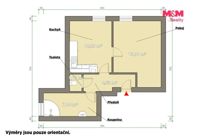 Pronájem bytu 2+kk, Chrást, tř. Čs. odboje, 45 m2