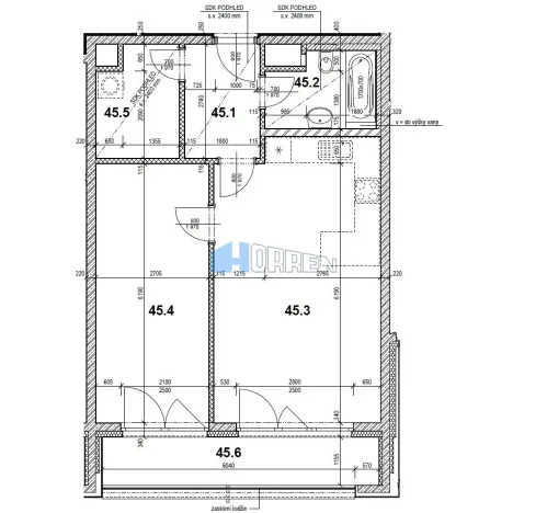 Pronájem bytu 2+kk, Praha - Holešovice, V háji, 62 m2