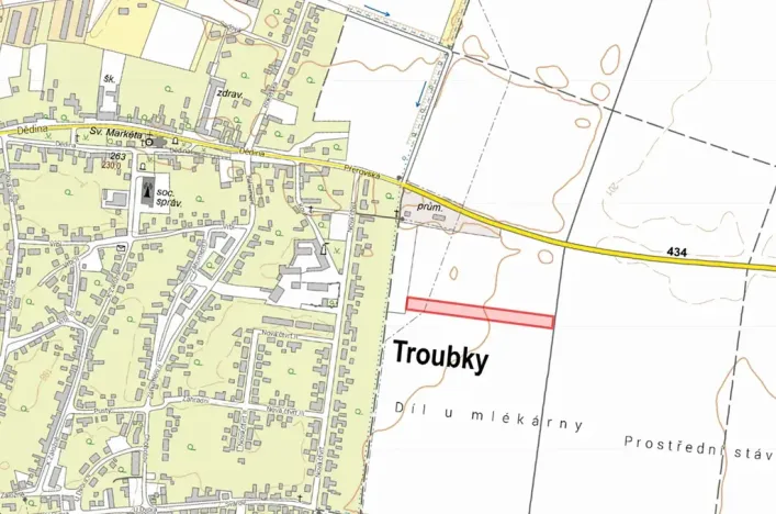 Prodej pozemku pro bydlení, Troubky, 7715 m2