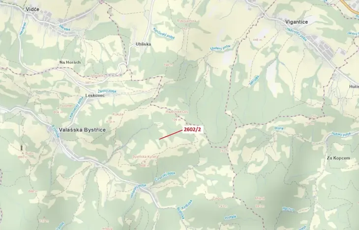 Dražba louky, Valašská Bystřice, 255 m2