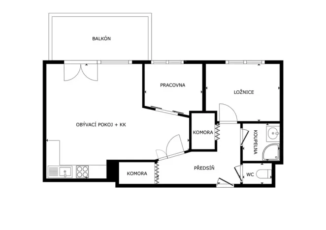 Pronájem bytu 2+kk, Praha - Letňany, Chlebovická, 55 m2