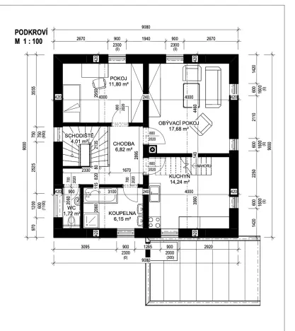 Prodej bytu 4+kk, Praha - Vinoř, Semtínská, 90 m2