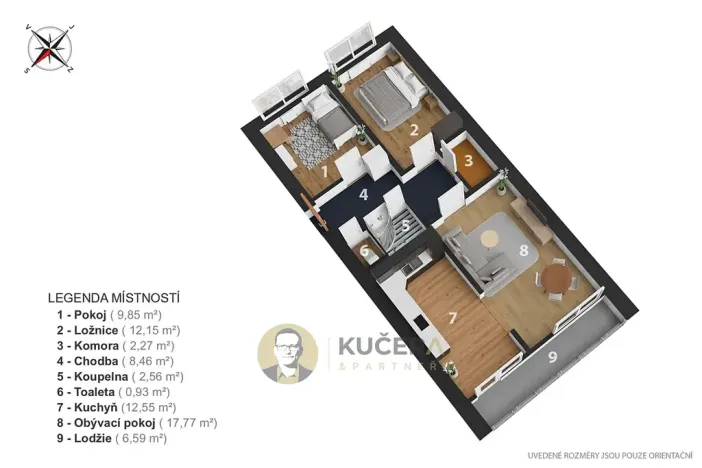 Prodej bytu 3+1, Neratovice, 17. listopadu, 73 m2