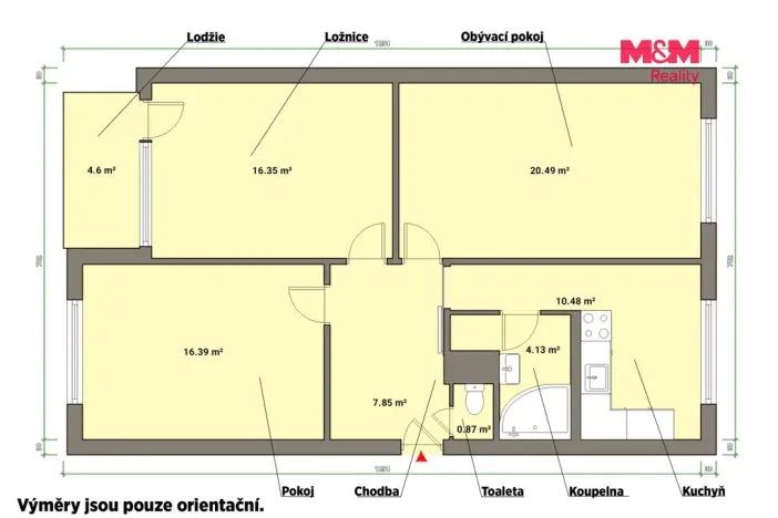 Prodej bytu 3+1, Sokolov, Slavíčkova, 84 m2