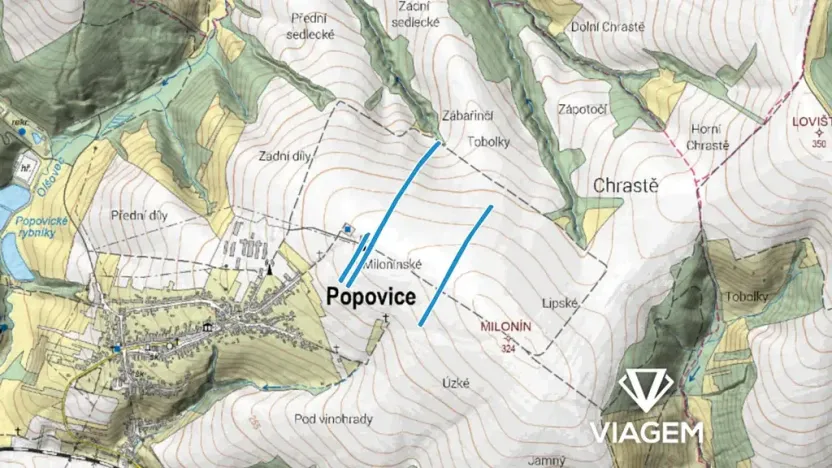 Prodej podílu pole, Popovice, 3099 m2