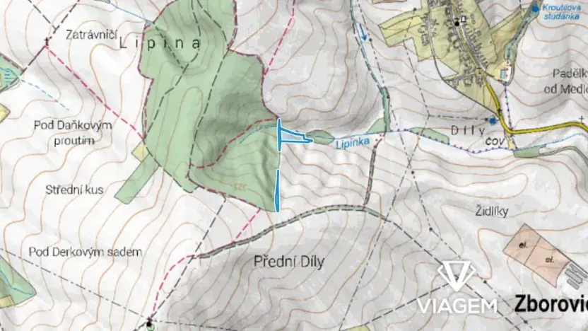 Prodej podílu pole, Zborovice, 1323 m2