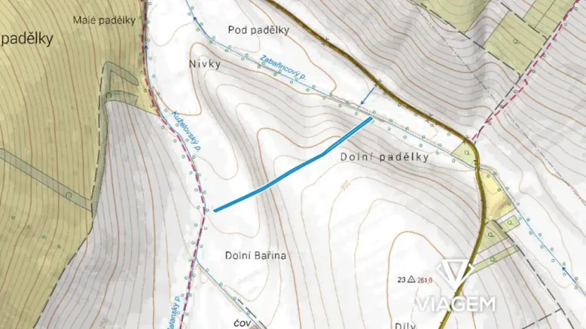 Prodej podílu pole, Hrubá Vrbka, 1169 m2