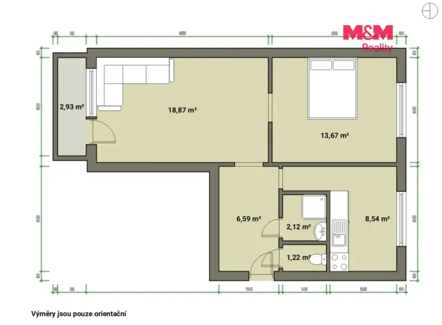Prodej bytu 2+1, Aš, Hlavní, 51 m2