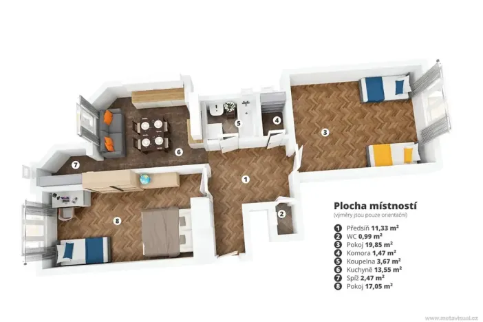 Prodej bytu 2+1, Praha - Nové Město, Na slupi, 70 m2