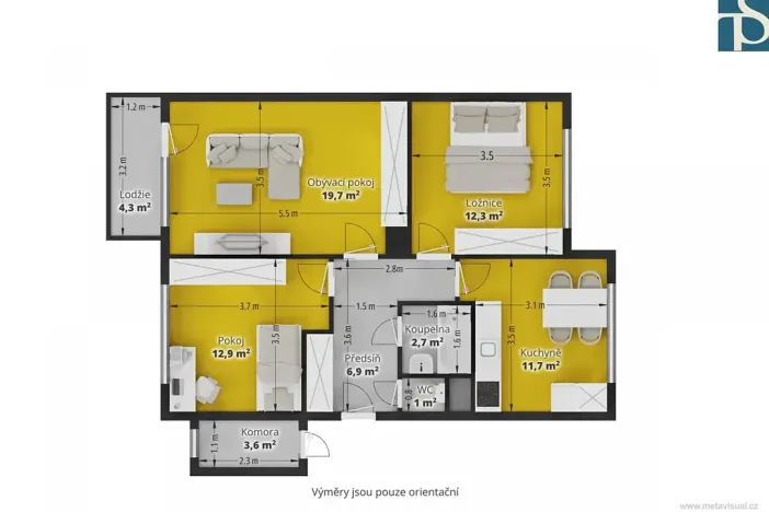 Prodej bytu 3+1, Praha - Točná, K Závorám, 75 m2