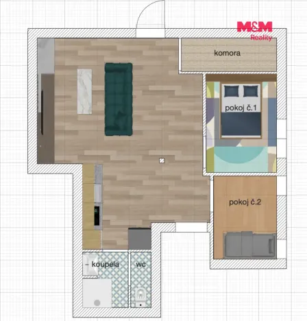 Pronájem bytu 3+kk, Litomyšl - Nedošín, 65 m2