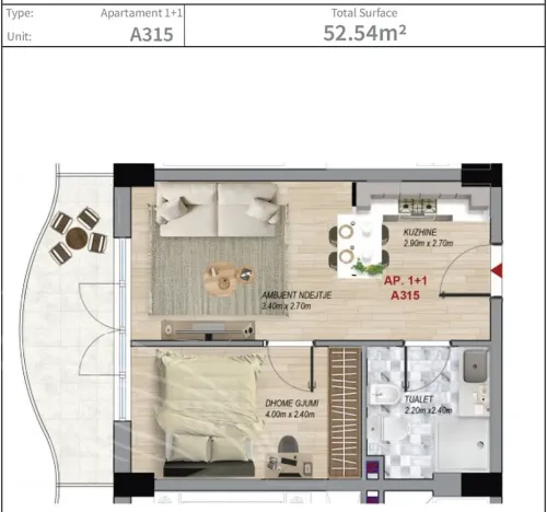 Prodej bytu 2+kk, Golem, kraj Tirana, Albánie, 62 m2