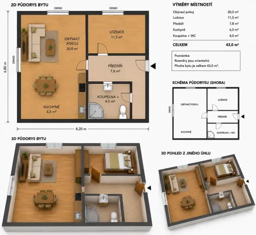 Pronájem bytu 2+kk, Bílina - Újezdské Předměstí, Tylova, 43 m2