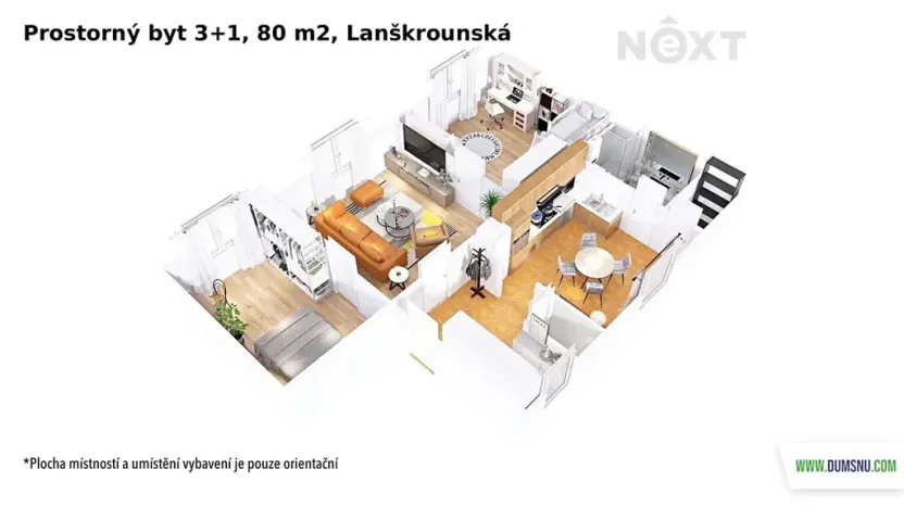 Prodej bytu 3+1, Moravská Třebová, Lanškrounská, 80 m2