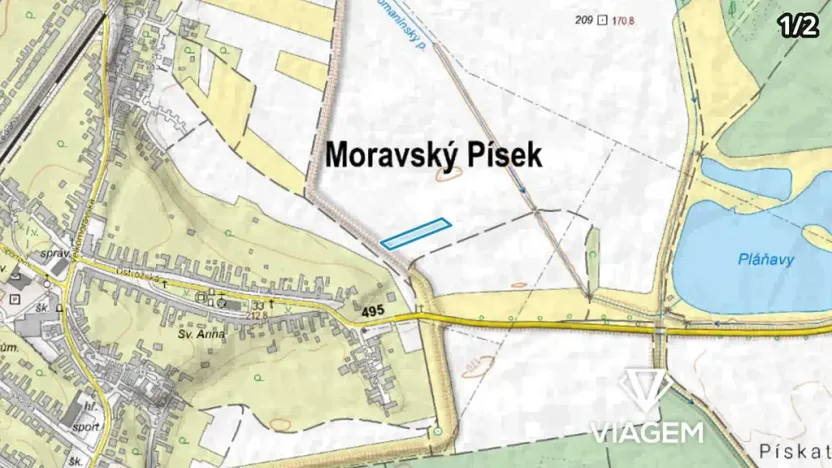 Prodej podílu pole, Moravský Písek, 1000 m2