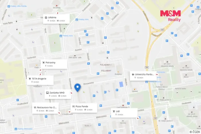 Pronájem bytu 1+kk, Pardubice - Polabiny, Kosmonautů, 69 m2