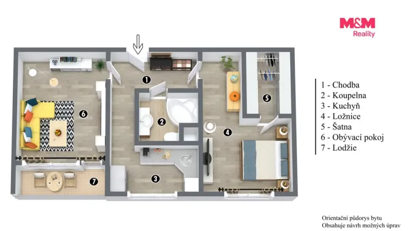 Prodej bytu 2+1, Chomutov, Holešická, 62 m2