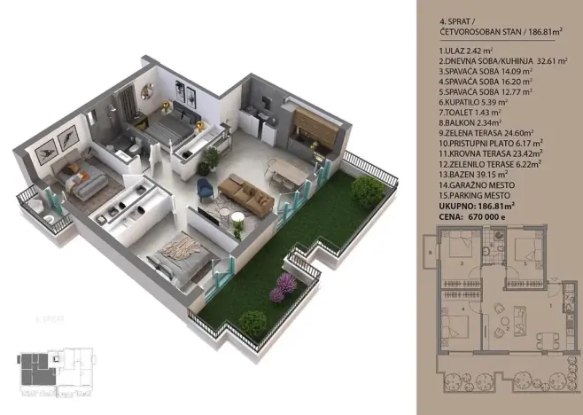 Prodej bytu 3+kk, Dobrota, Černá Hora, 104 m2