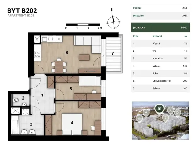 Prodej bytu 3+kk, Praha - Hostivař, U továren, 62 m2