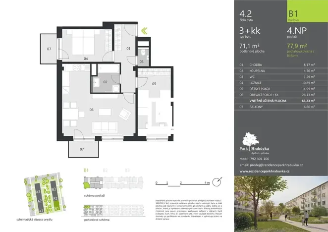 Pronájem bytu 3+kk, Ostrava, Hasičská, 71 m2