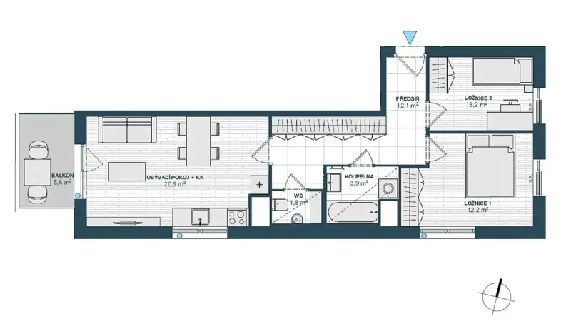 Pronájem bytu 3+kk, Praha - Horní Měcholupy, Milánská, 68 m2