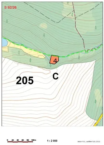 Prodej lesa, Hojovice, 985 m2