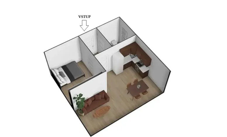 Pronájem bytu 2+kk, Šlapanice, Švehlova, 39 m2