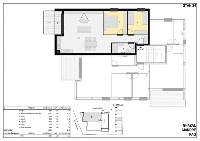 Prodej bytu 4+kk, Mandre, Chorvatsko, 130 m2