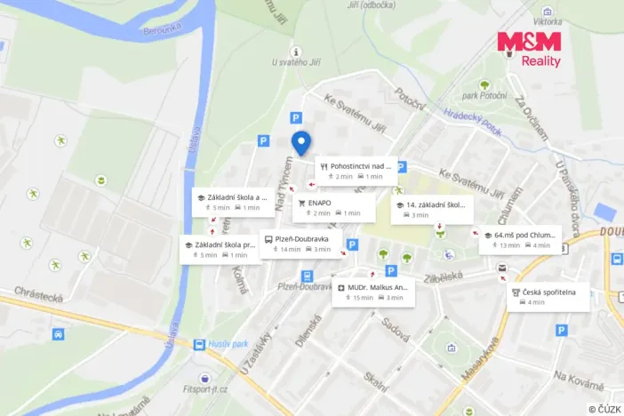 Pronájem bytu 1+kk, Plzeň - Doubravka, Nad Týncem, 30 m2