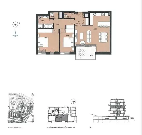 Pronájem bytu 3+kk, Praha - Libeň, Menclova, 92 m2