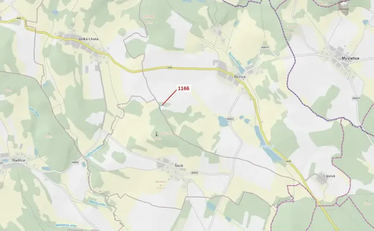 Dražba lesa, Volfířov, 536 m2